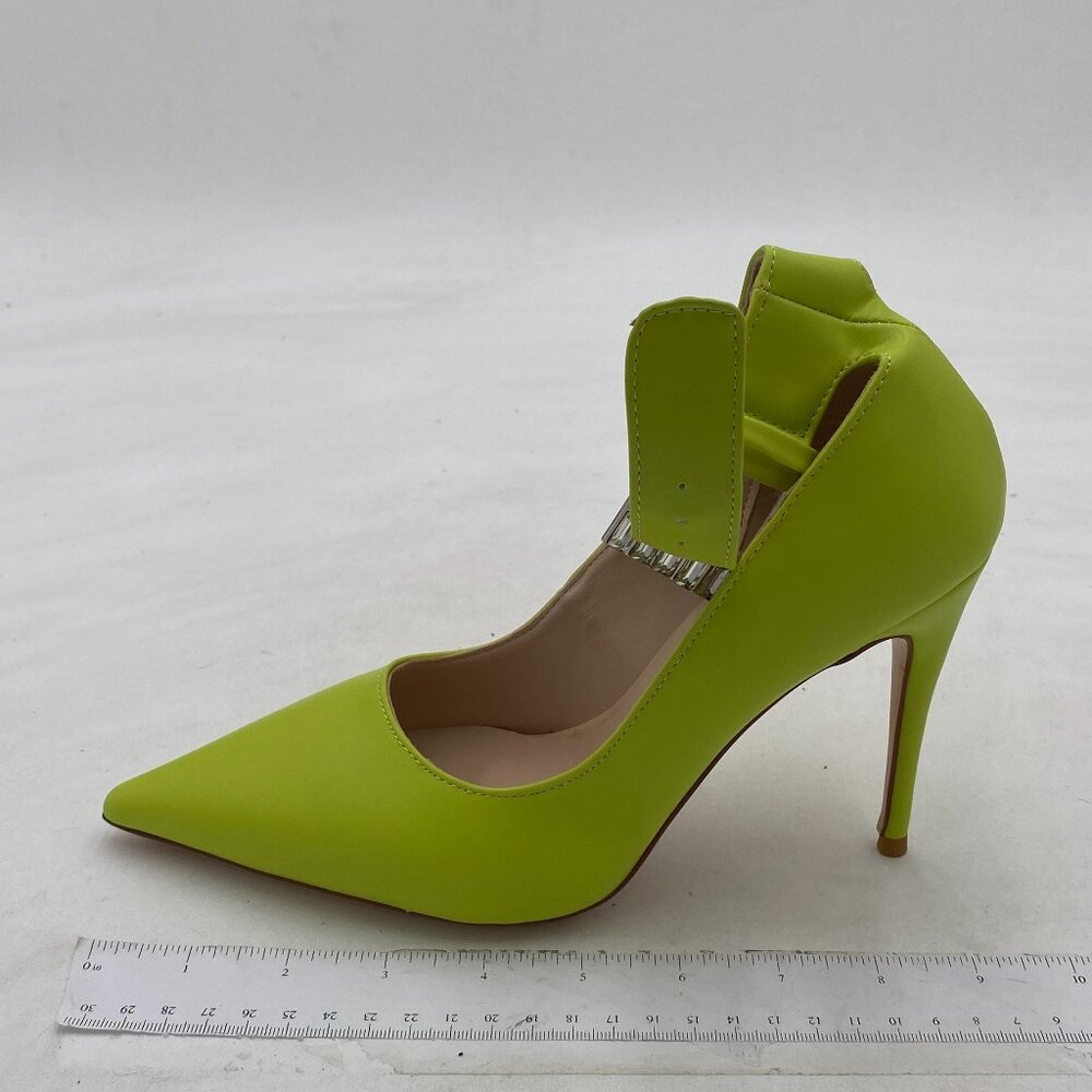 FOWT Green Women Pointed Toe Pumps Ankle Strap High Heels Wedding Prom Shoes